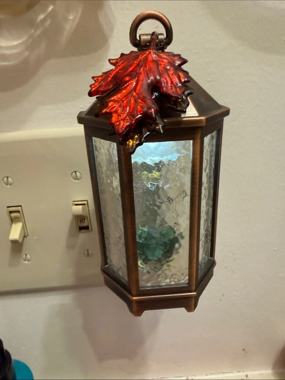 Bath & body Works wallflower Autumn Leaf Copper Lantern Home Accent